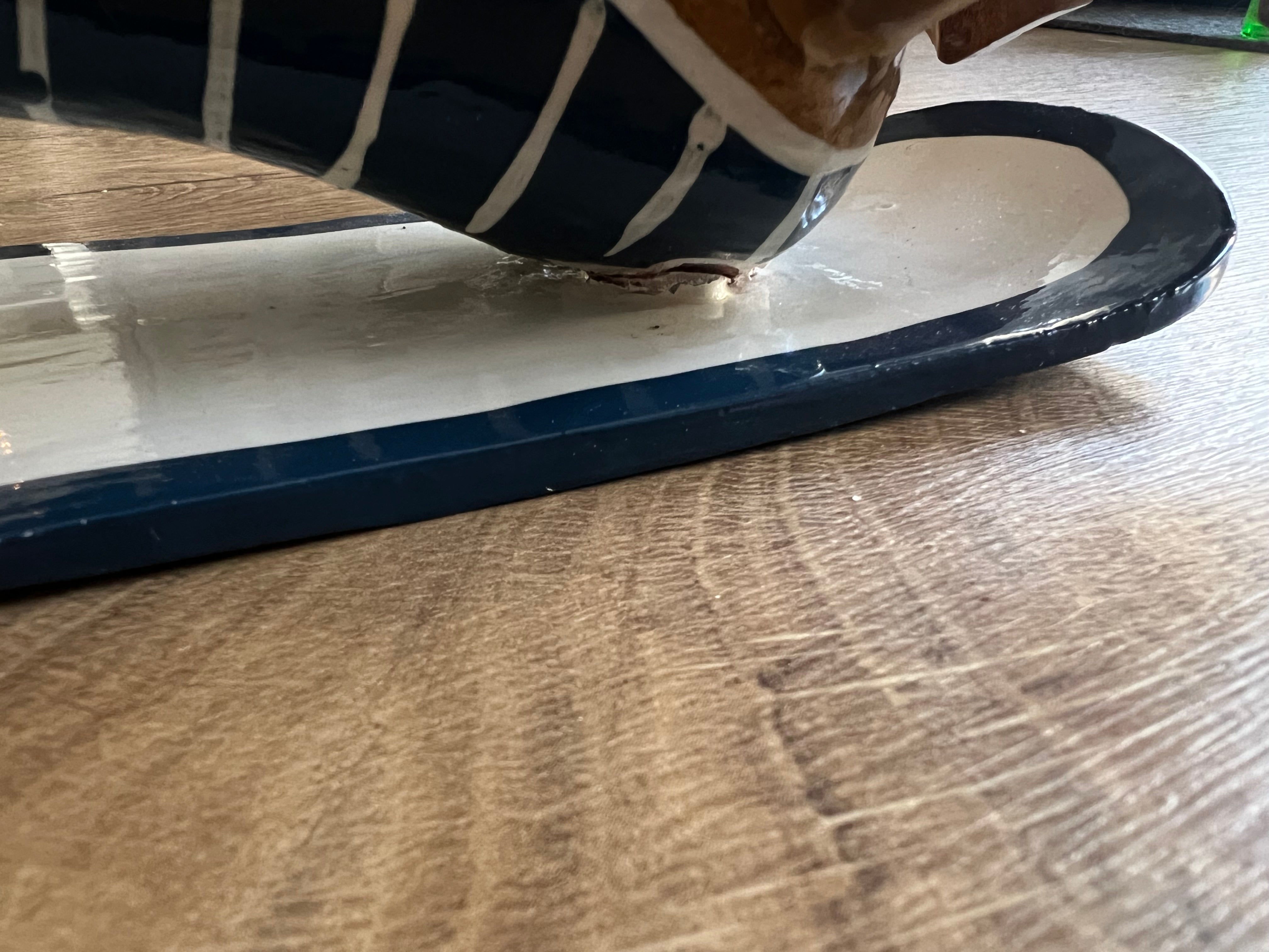 Ente auf Skateboard blau ca. 30cm B-Ware