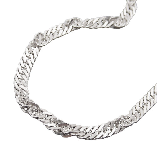 Armband 19cm 925 Silber 3mm Singapur Diamantiert