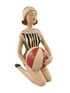 Badefrau mit Ball Figur aus Polystein H. 21cm