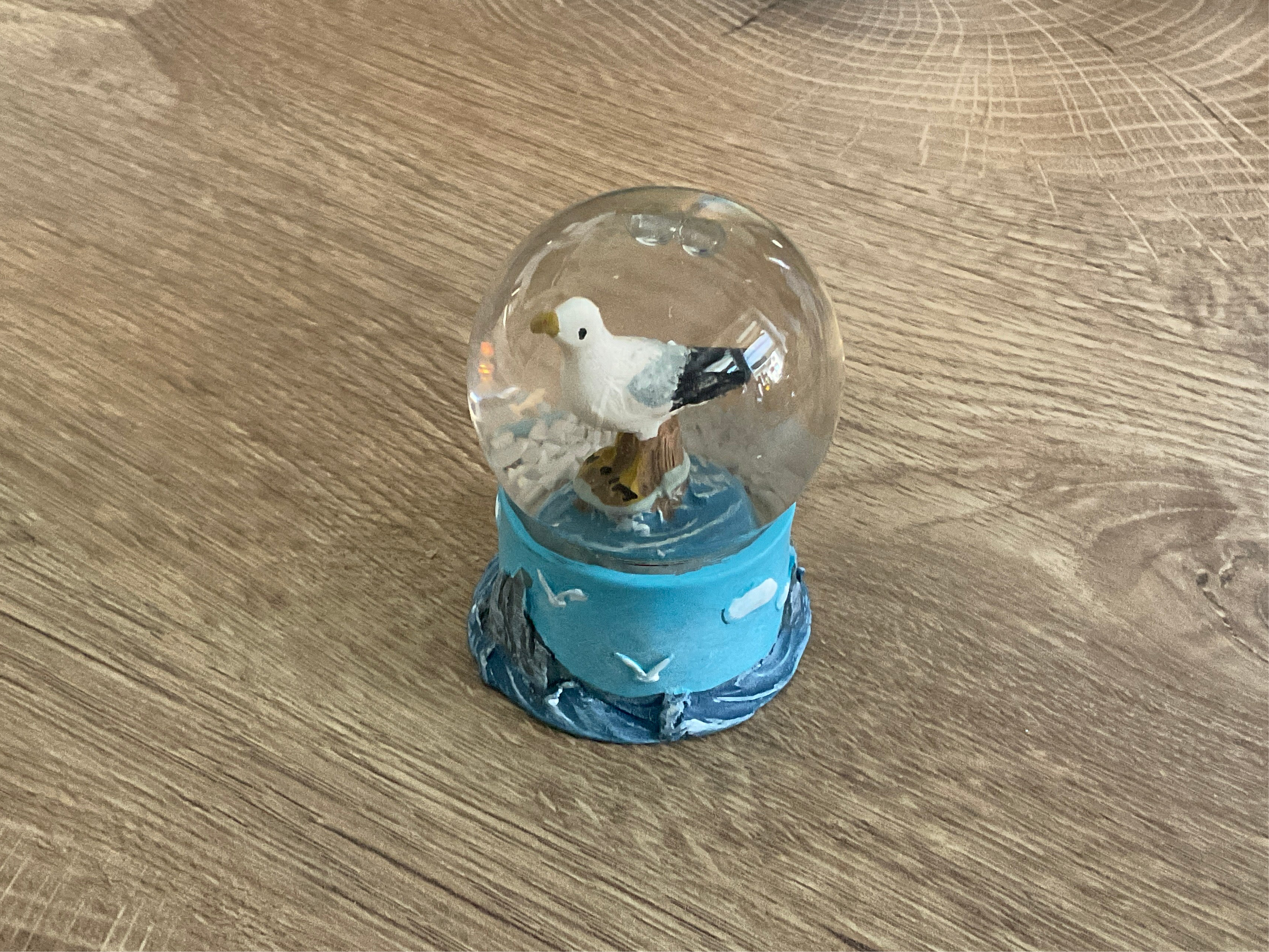 Schneekugel 5cm aus Glas mit Möwe