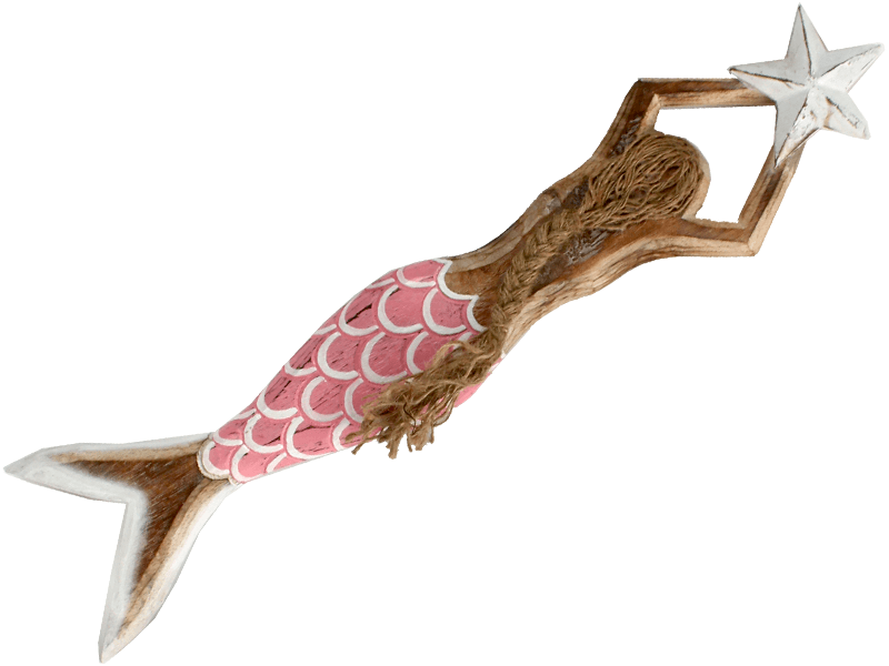 Meerjungfrau 50cm aus Holz pink