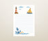 Notizblock A6 mit Anker, Leuchtturm und Segelboot