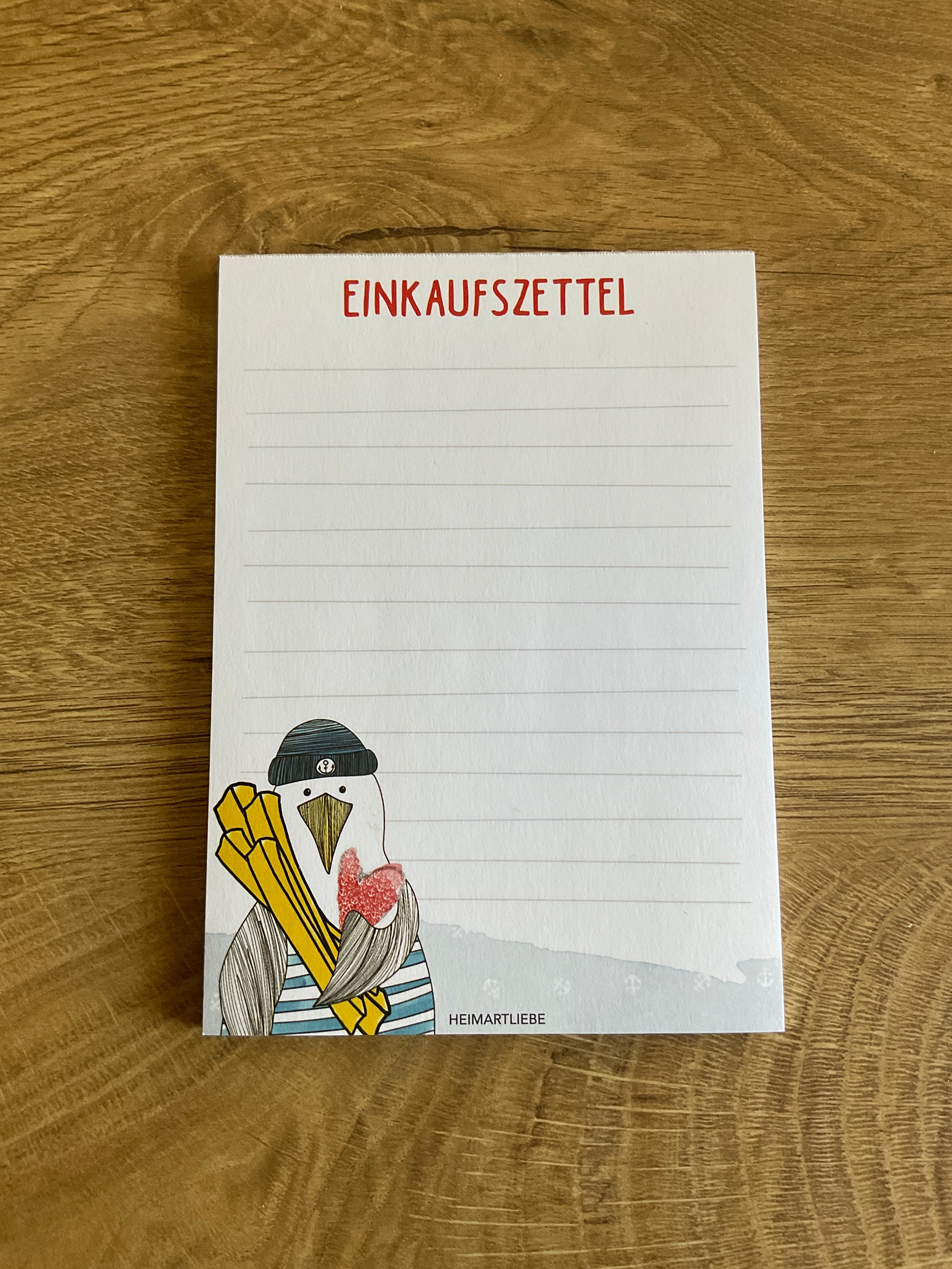 Notizblock A6 maritim - Einkaufszettel