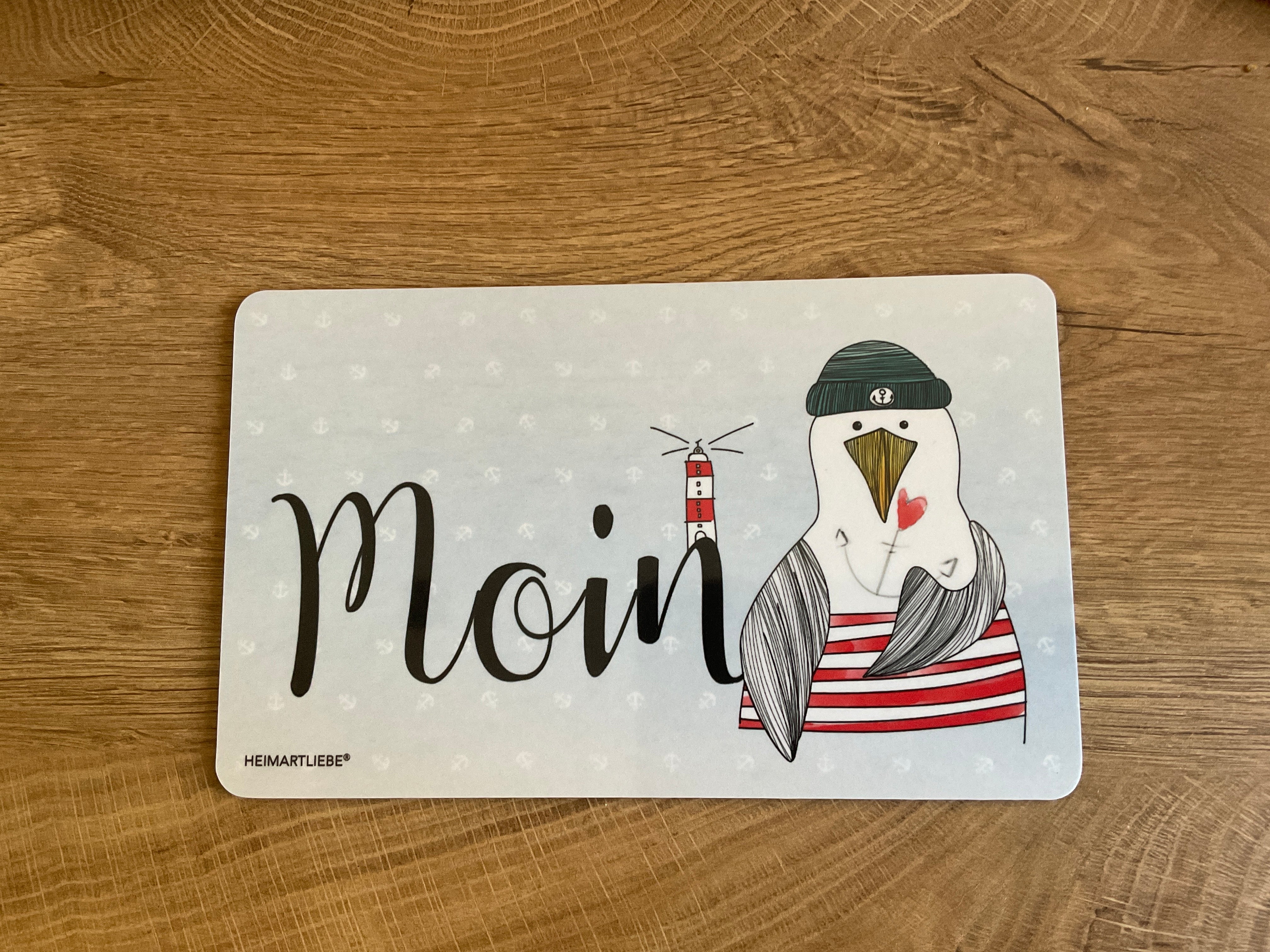 Brettchen Frühstücksbrett - Moin mit Möwe