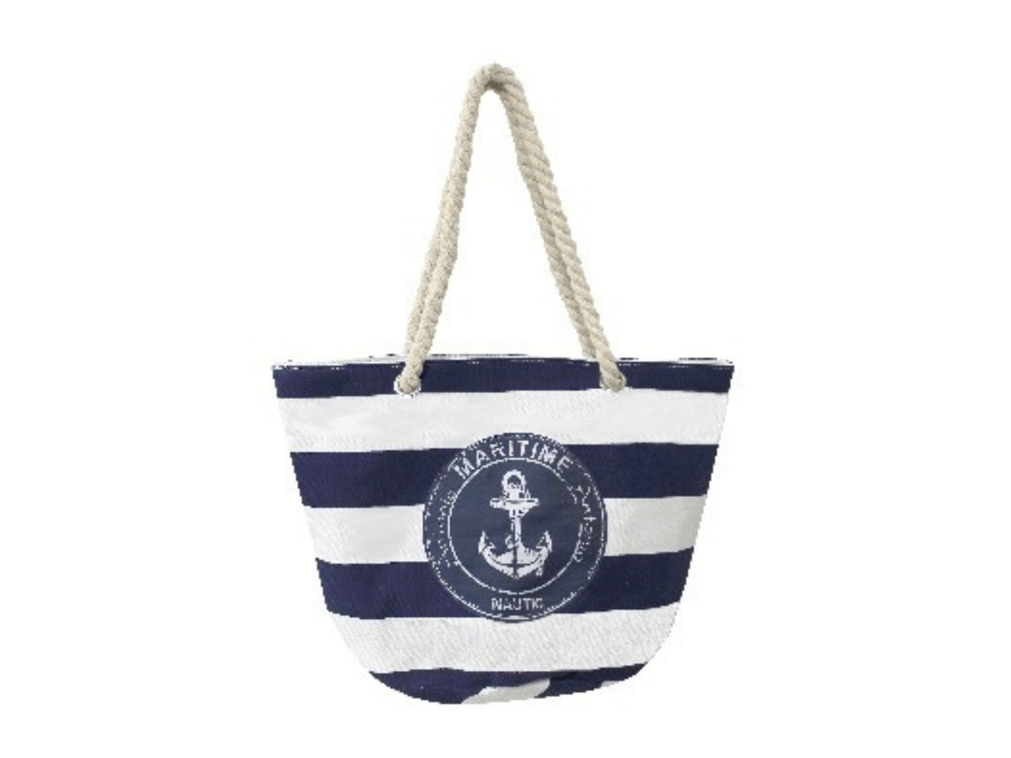 Badetasche maritim 46cm blau/weiß mit Anker - MEER DEKO