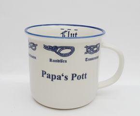 Becher Papa`s Pott Retro mit Knoten „Ebbe und Flut“ - MEER DEKO