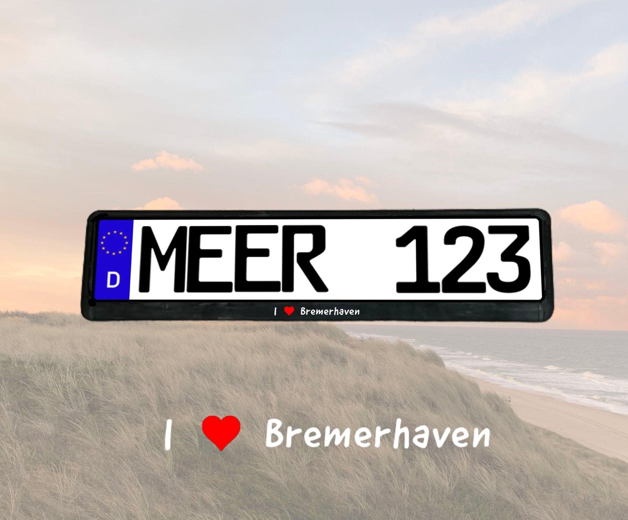 Bremerhaven Kennzeichenhalter KFZ „I love Bremerhaven“ - MEER DEKO