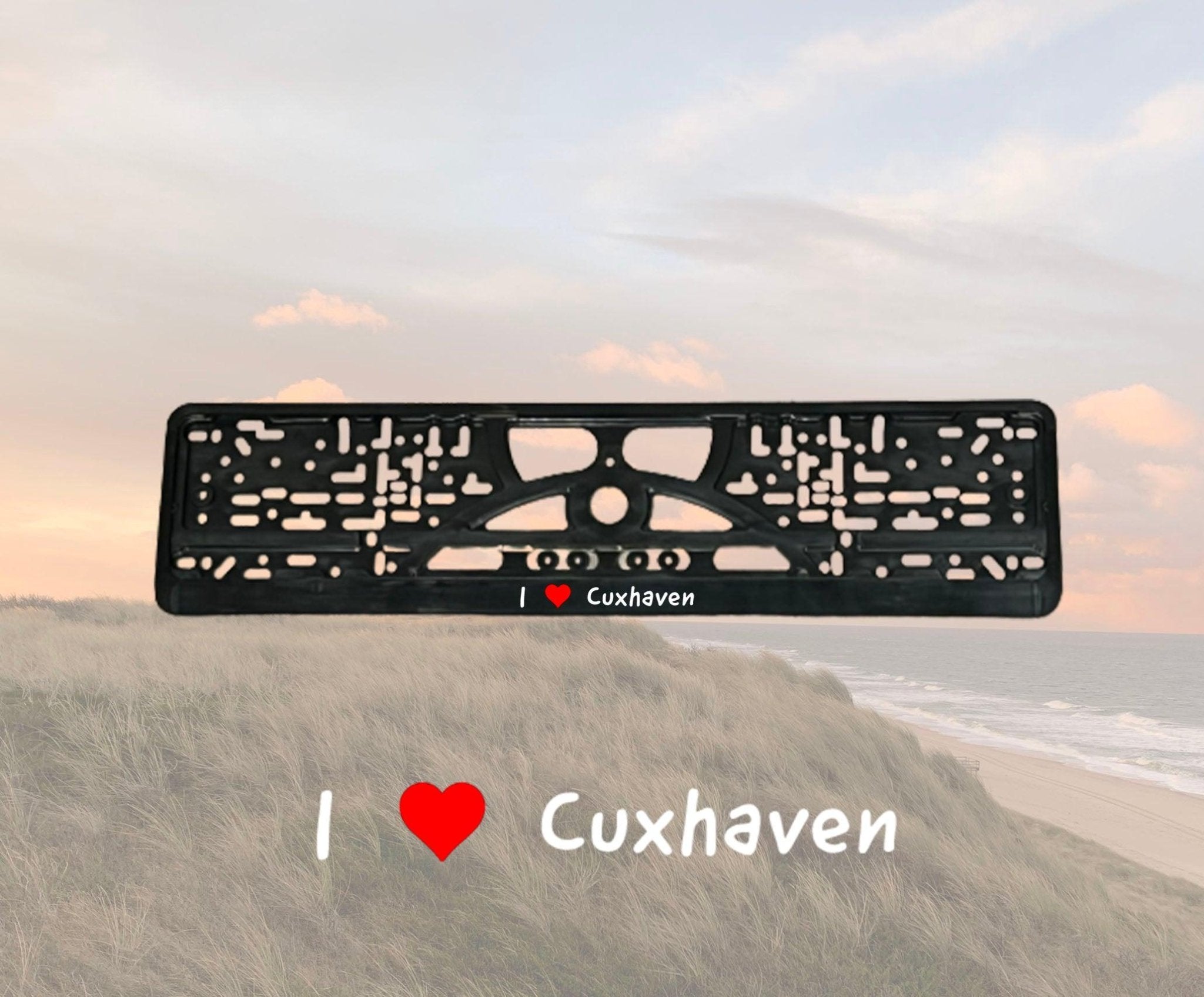 Cuxhaven Kennzeichenhalter KFZ „I love Cuxhaven“ - MEER DEKO