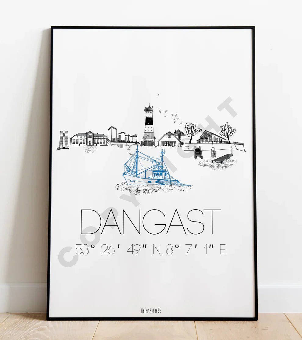 Cuxhaven Skyline Poster A4 - MEER DEKO