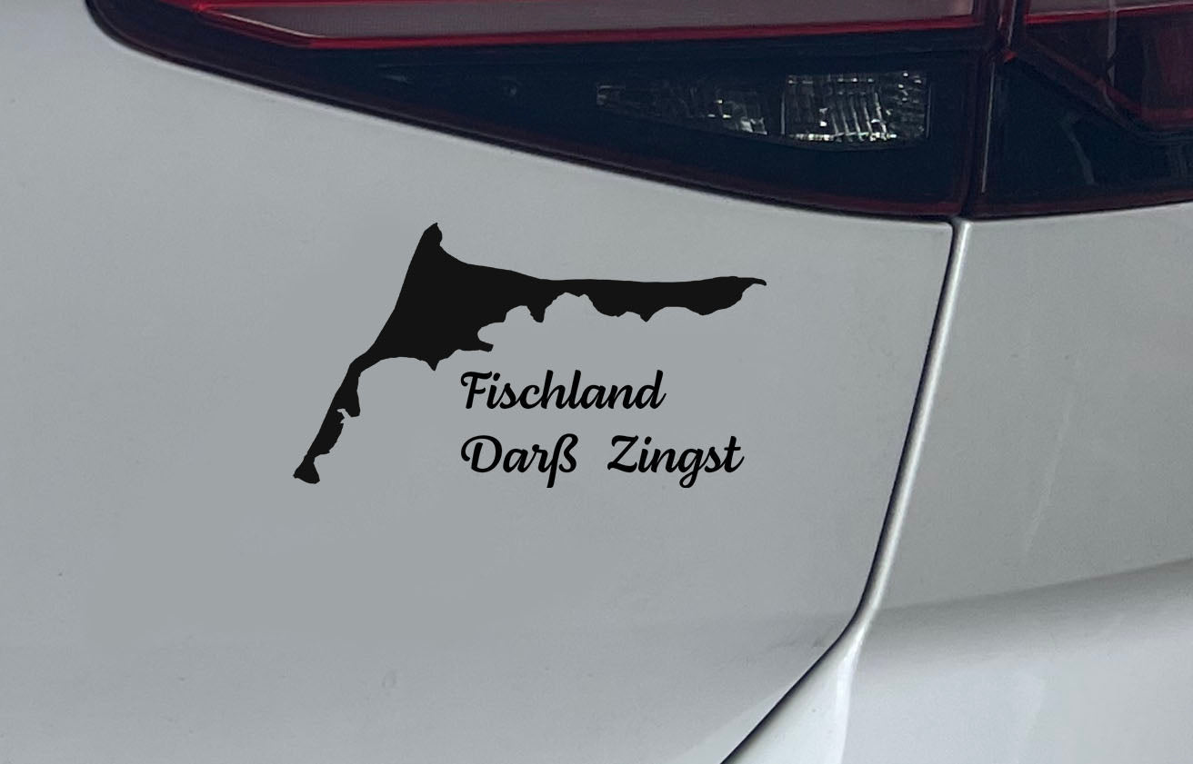 Fischland - Darß - Zingst Autoaufkleber FDZ mit Silhouette und Schriftzug - MEER DEKO