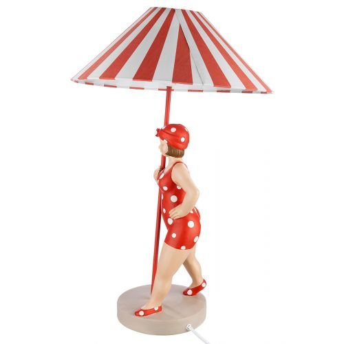 GILDE Lampe „Becky“ weiß/rot H. 60cm - MEER DEKO