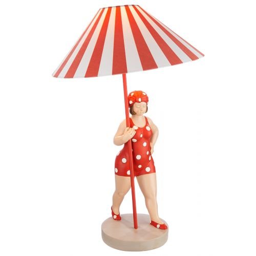 GILDE Lampe „Becky“ weiß/rot H. 60cm - MEER DEKO