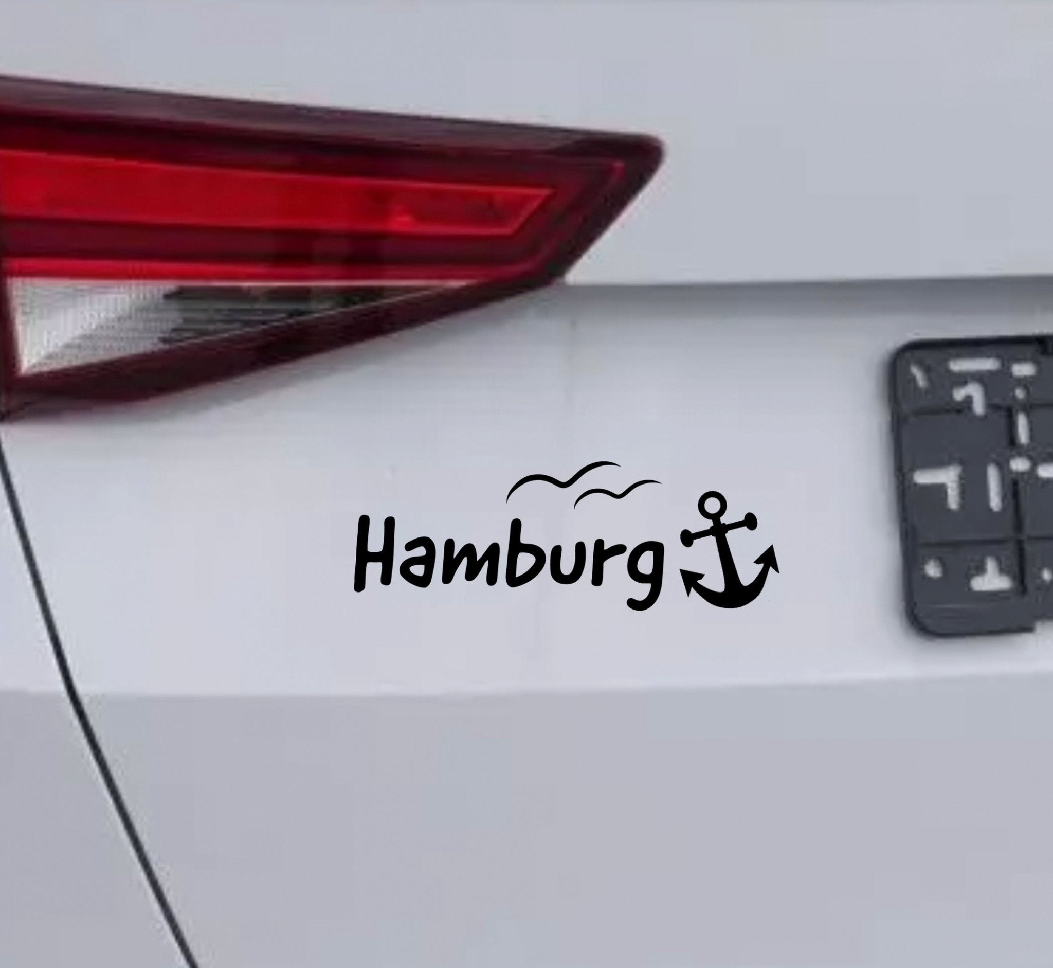 Hamburg Autoaufkleber mit Anker und Möwen - MEER DEKO