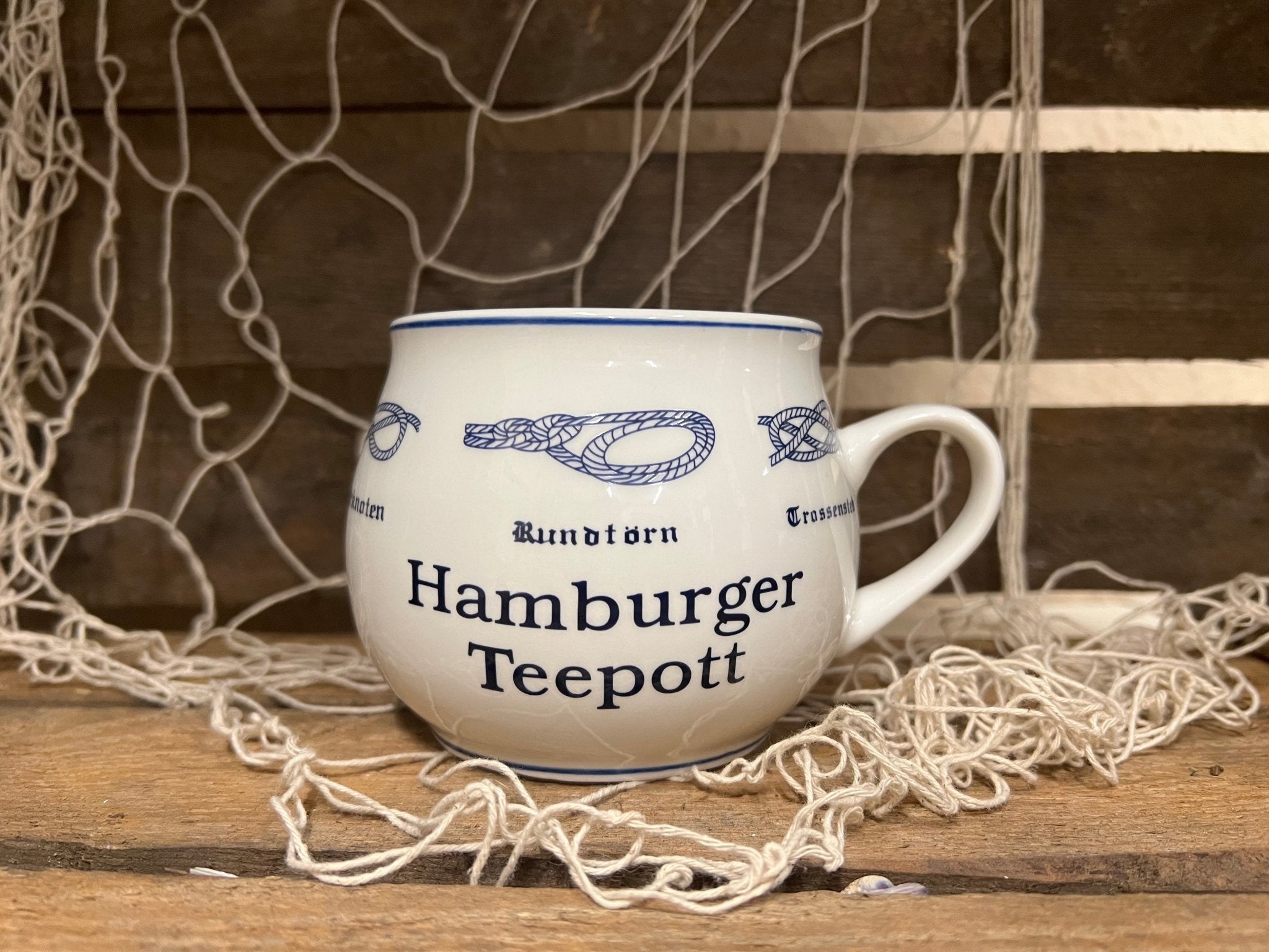 Hamburger Teepott bauchig mit Ebbe und Flut - MEER DEKO