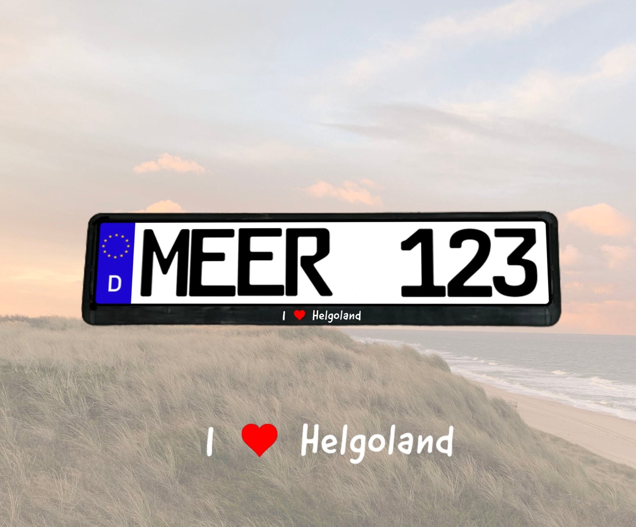 Helgoland Kennzeichenhalter KFZ „I love Helgoland“ - MEER DEKO