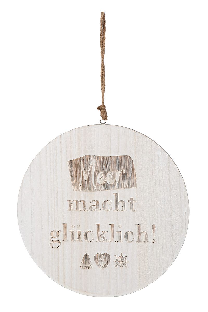 Holz Hänger D. 23,7cm mit maritimen Sprüchen - MEER DEKO