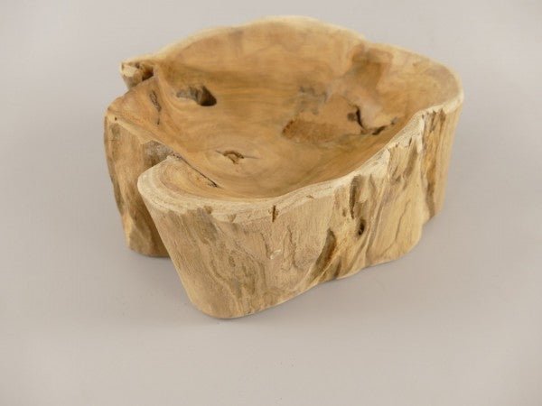 Holzschalen Unikate Tekaholz H.10 - D.26cm - MEER DEKO