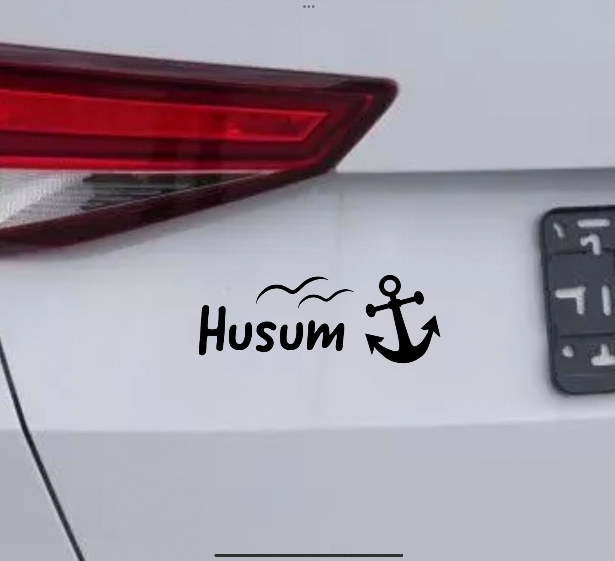 Husum Autoaufkleber mit Anker und Möwen - MEER DEKO