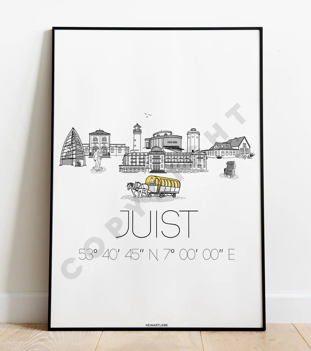 Juist Skyline Poster A4 - MEER DEKO