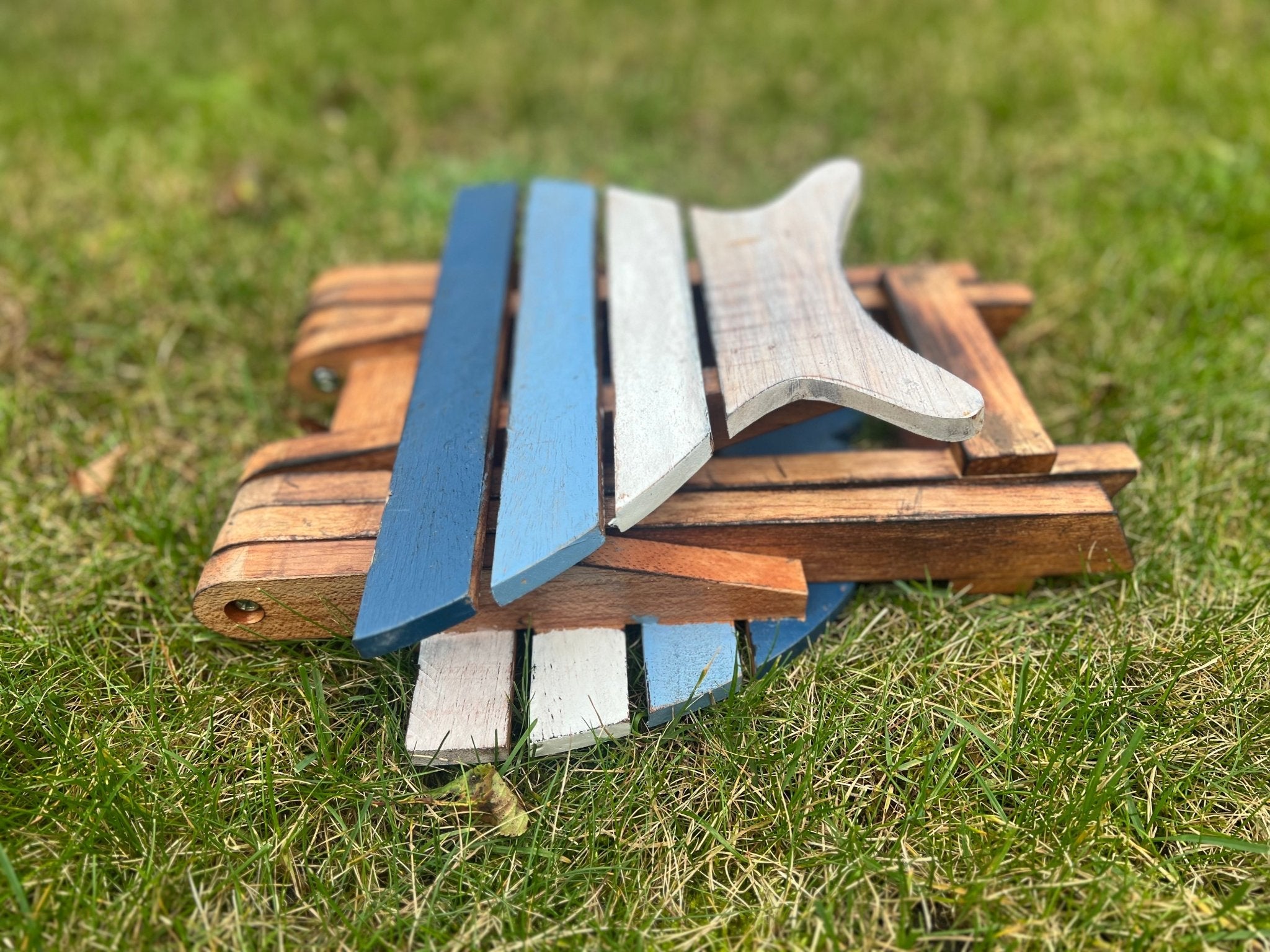 Klapptisch Hocker Fisch aus Holz - MEER DEKO