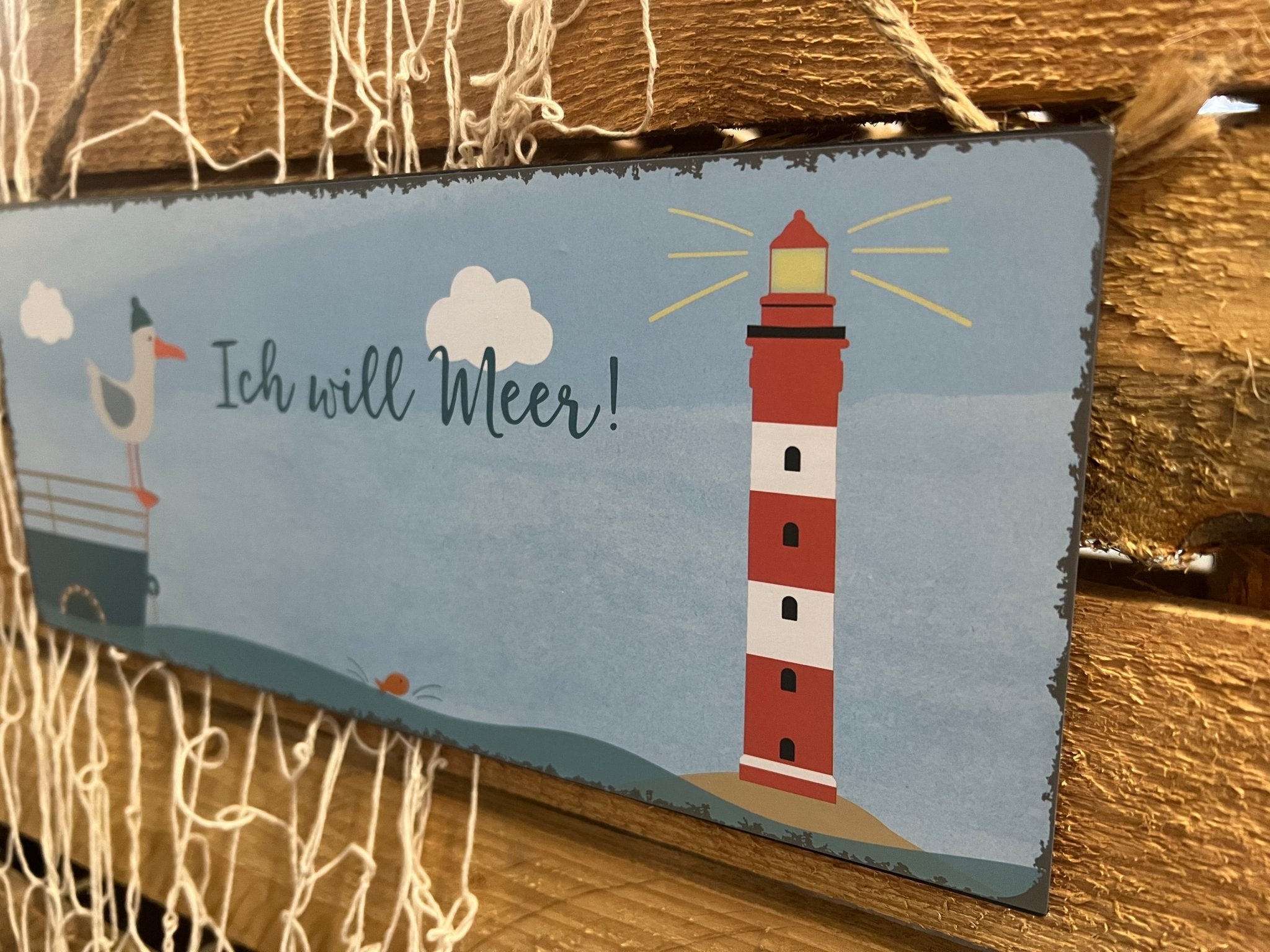 Metallschild „Ich will Meer“ L. 30,5cm - MEER DEKO