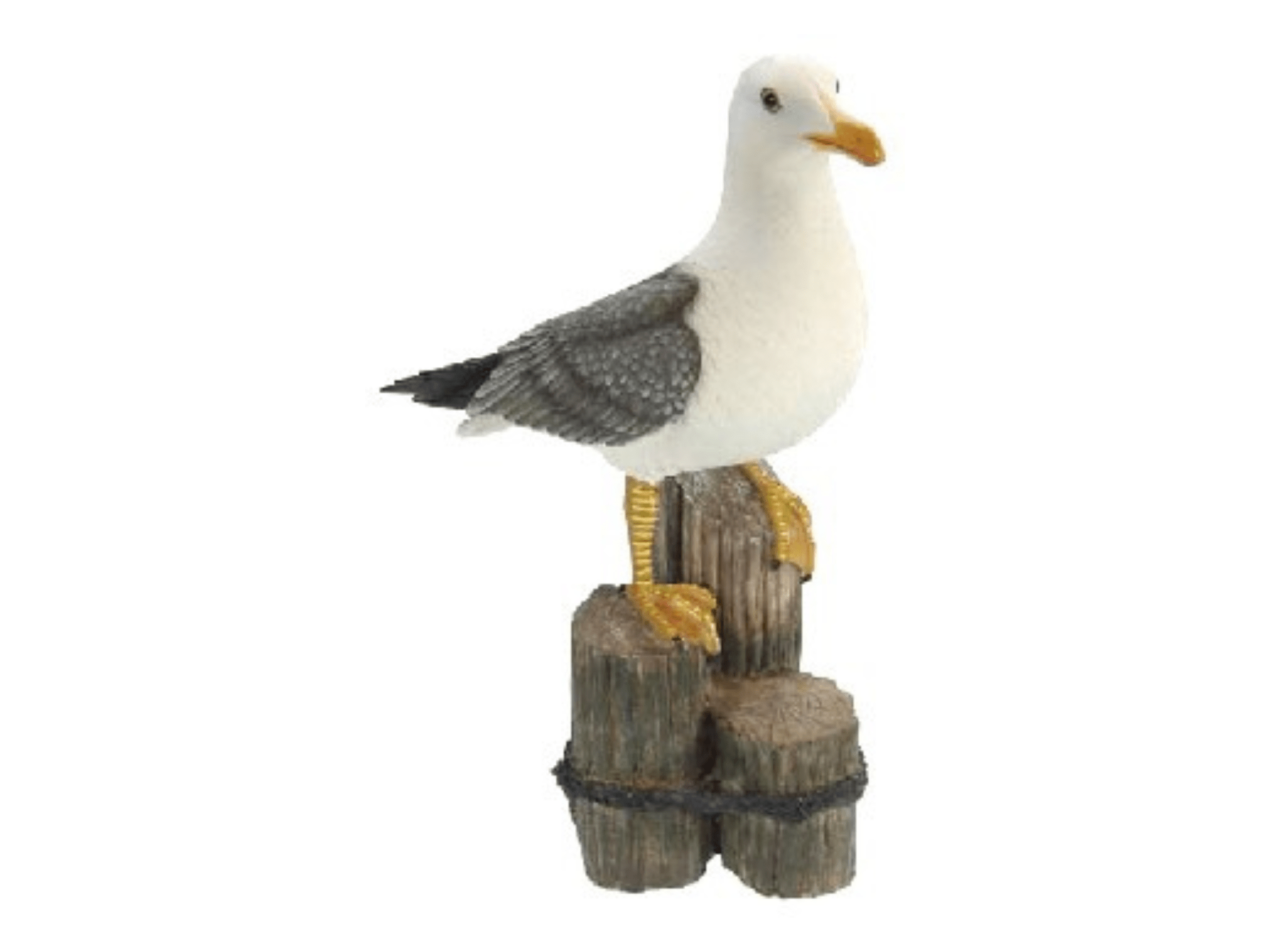 Möwe auf Poller H. 50cm Figur Polystone - MEER DEKO