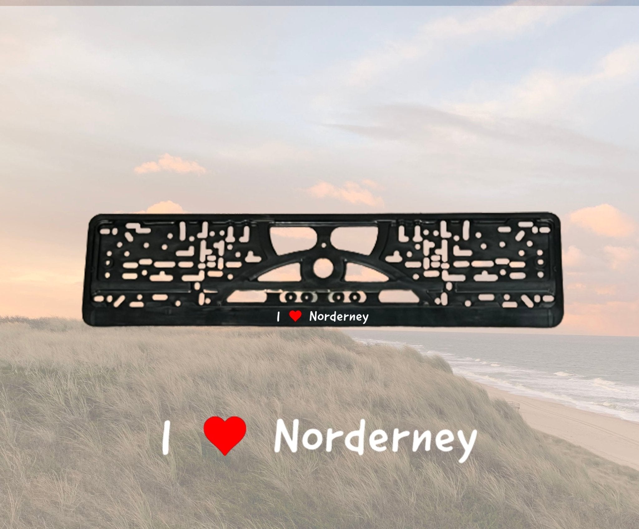 Norderney Kennzeichenhalter KFZ „I love Norderney“ - MEER DEKO