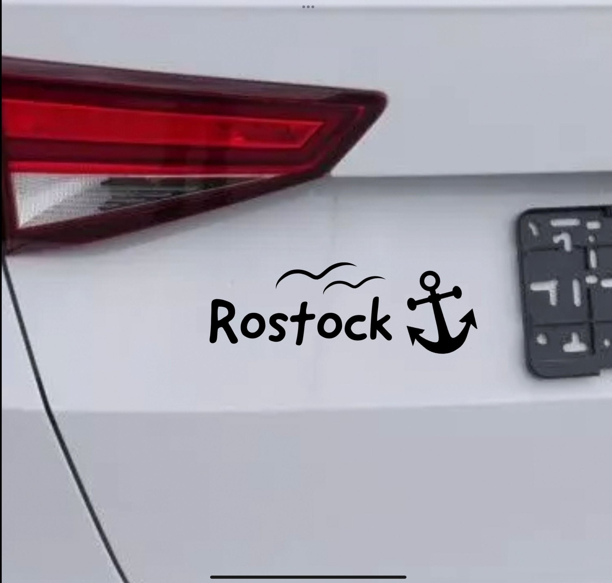 Rostock Autoaufkleber mit Anker und Möwen - MEER DEKO