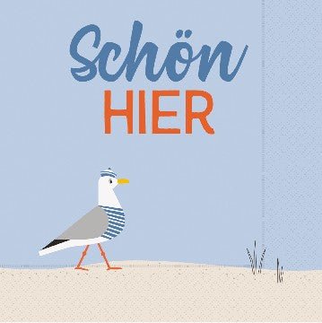 Servietten Möwe „Schön hier“ 33x33cm 20Stk. - MEER DEKO