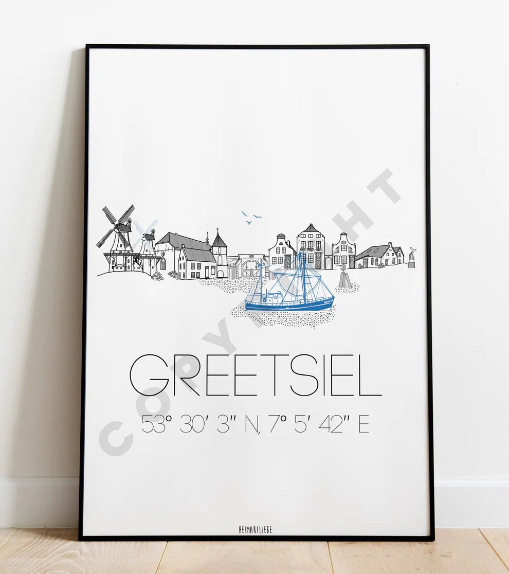 Skyline Greetsiel - Print A4 - MEER DEKO