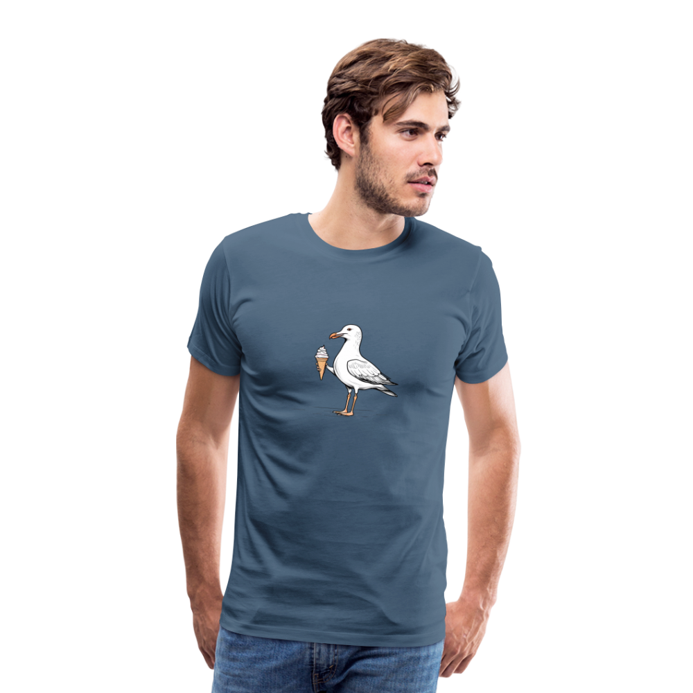 Möwe mit Eis T-Shirt - steel blue