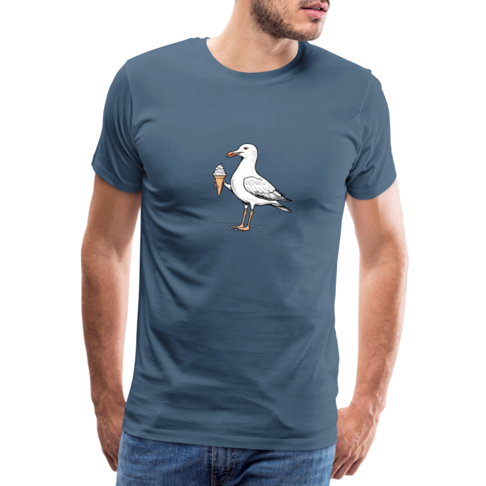 Möwe mit Eis T-Shirt - steel blue