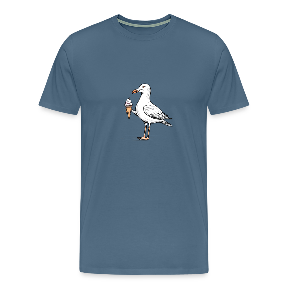 Möwe mit Eis T-Shirt - steel blue