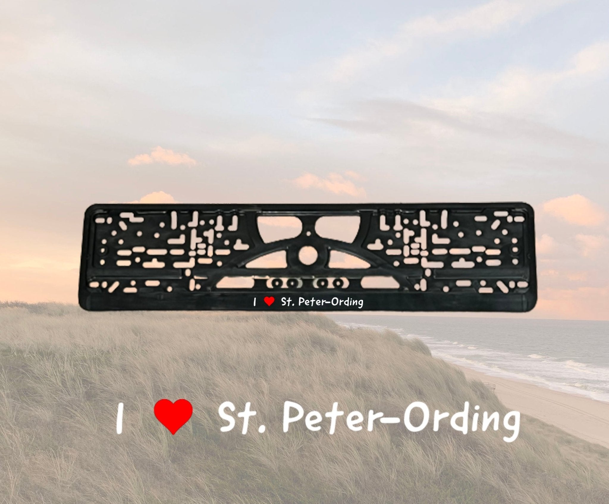 St. Peter - Ording Kennzeichenhalter KFZ „I love St. Peter - Ording“ - MEER DEKO