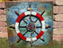 Steuerrad Metall Wandbild 80x80cm maritime Deko - MEER DEKO