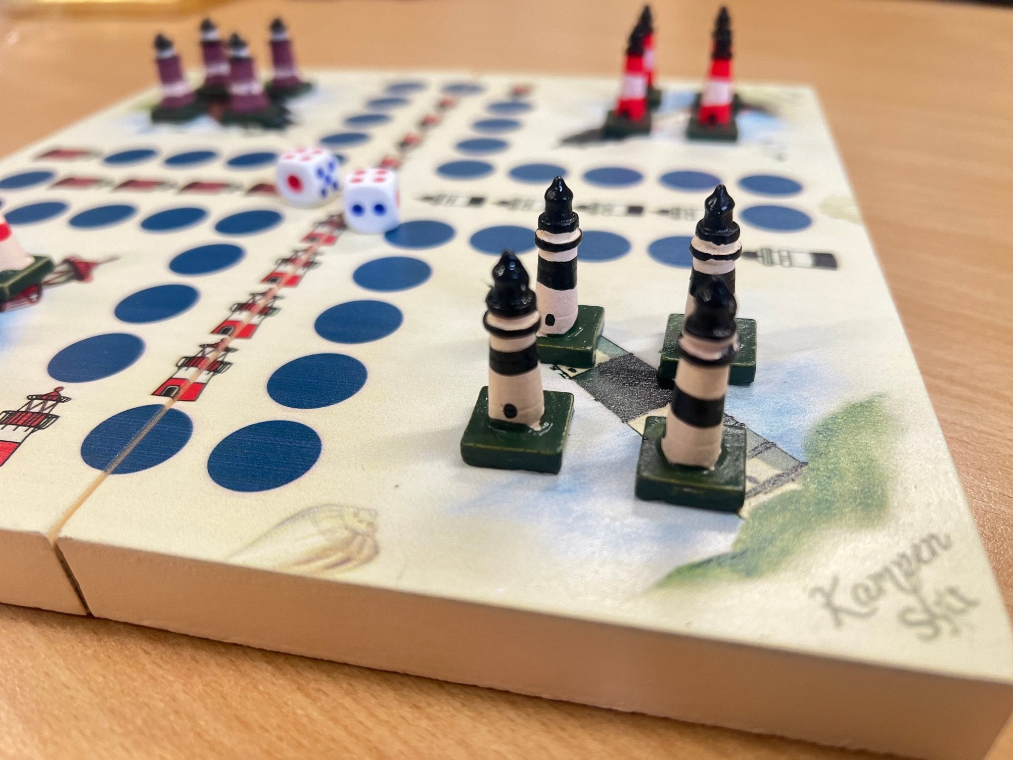 Sylt Brettspiel Würfelspiel maritim mit Figuren Familienspiel - MEER DEKO