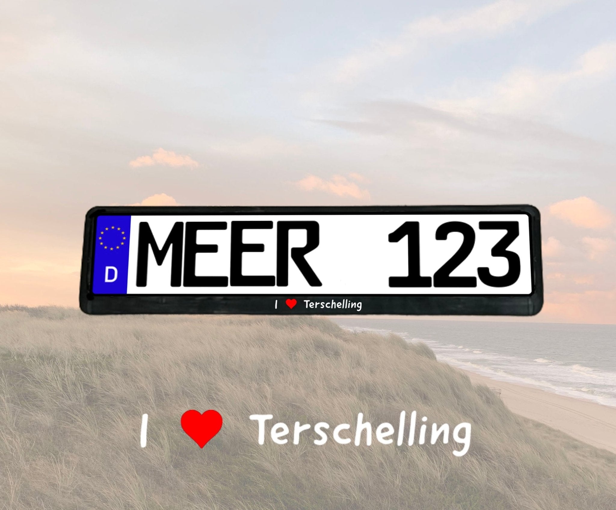 Terschelling Kennzeichenhalter KFZ „I love Terschelling“ - MEER DEKO