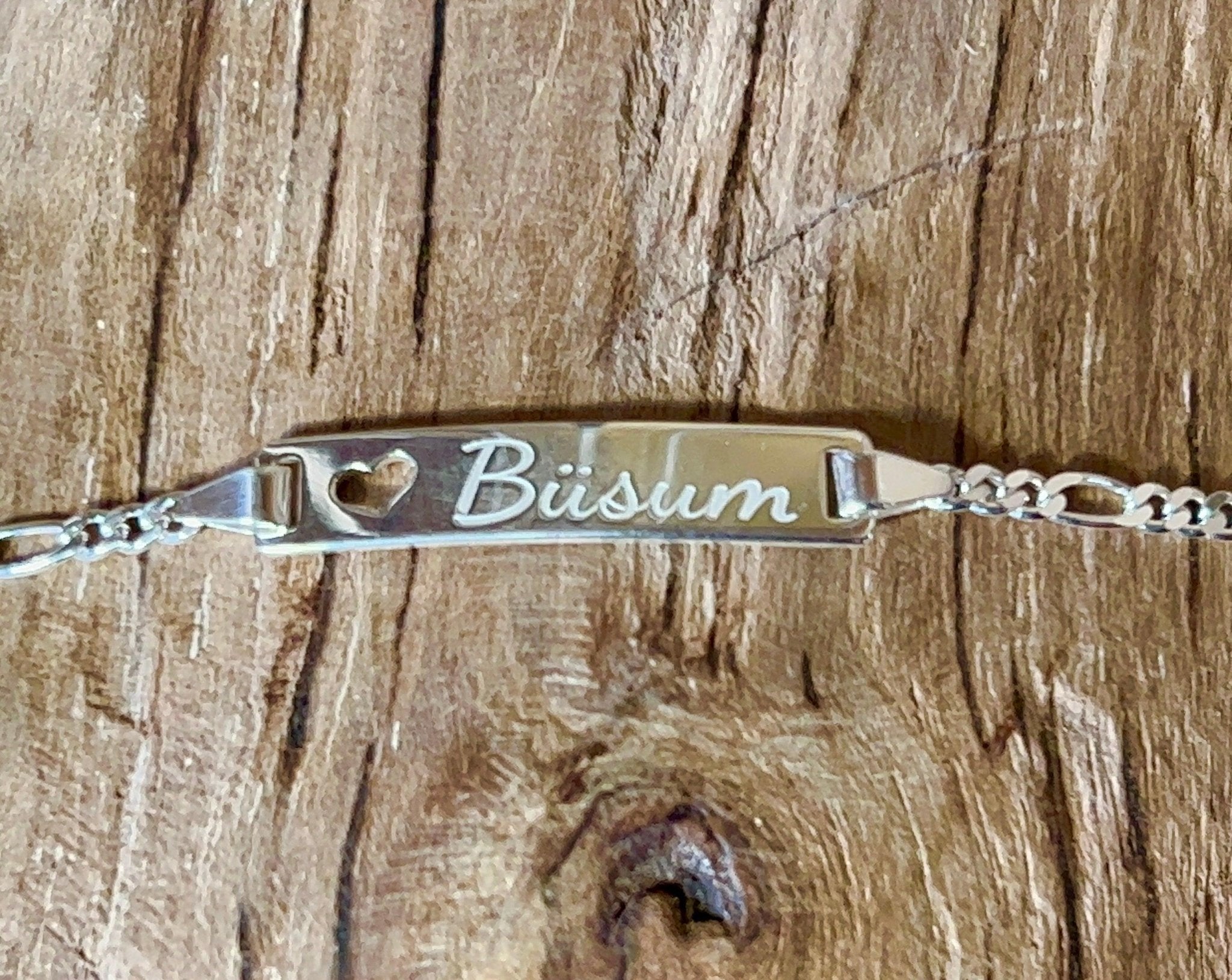 Armband mit Büsum Aufschrift und Herz 925 Silber - MEER DEKO